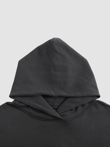 Black hoodie with a hood on a white background